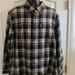 Carhartt Men’s Plaid Flannel Button Down Shirt Workwear sz XL